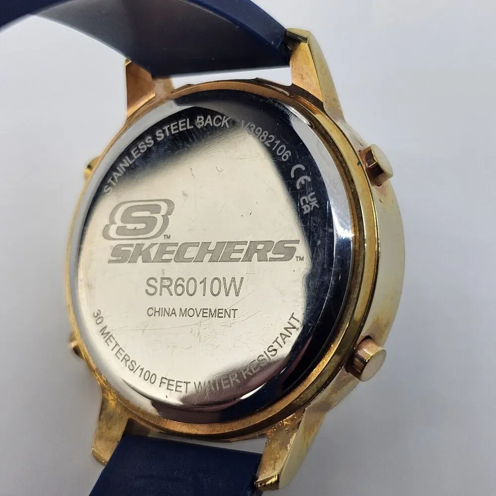Sketchers Unisex Watch 40MM Rose Gold Blue‎ Gray Case Blue Plastic Bands